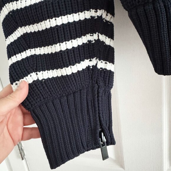 Sacai Horizontal Stripe Knit Cardigan in Navy, size Small - Picture 4 of 13